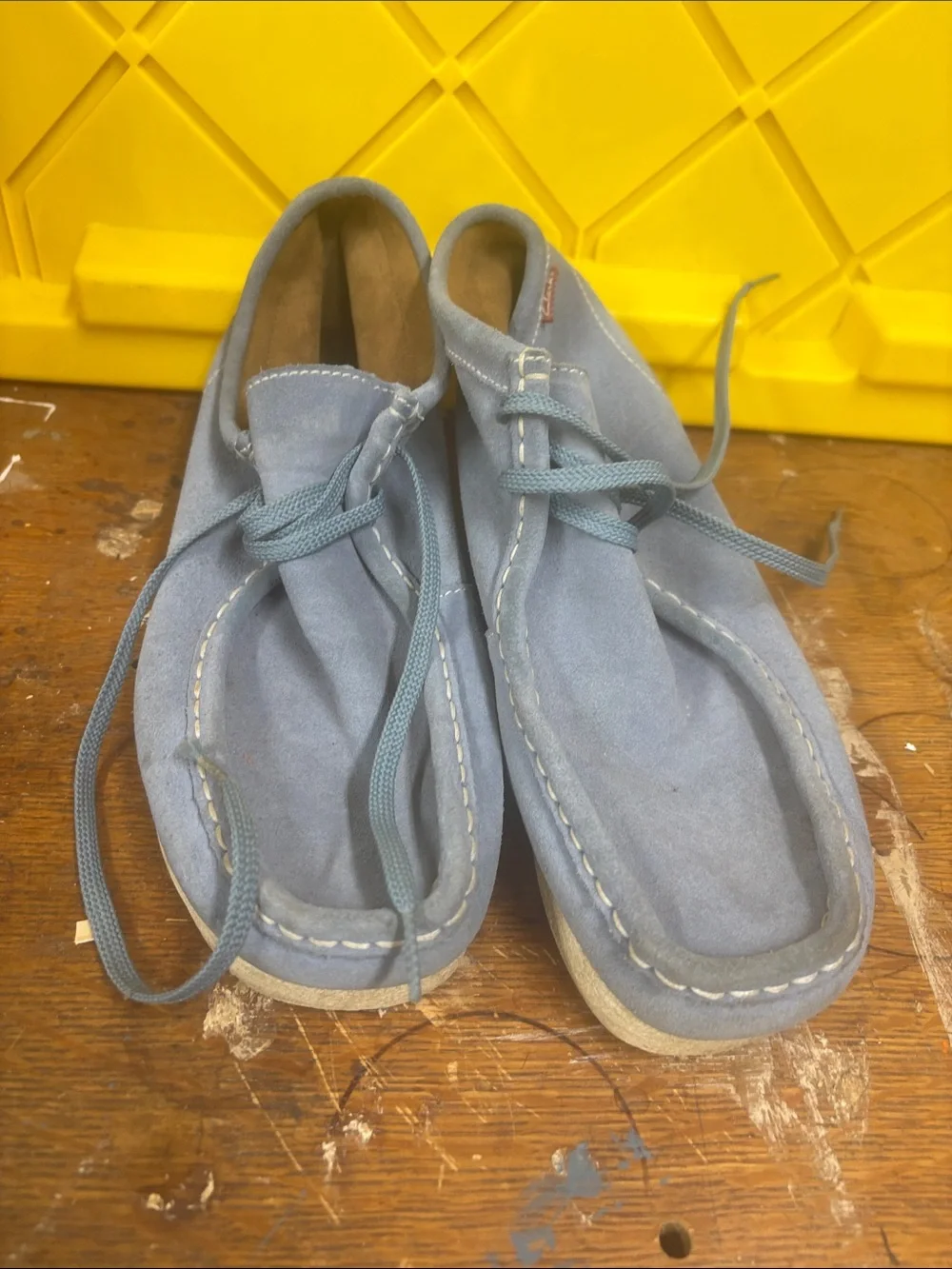 Clarks Men's Light Blue Suede Chukka Boots